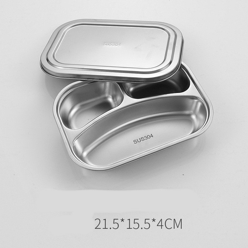 Stainless Steel Lunch Plate Set | Multi-Compartment Reusable Dinner Plate for School & Office - Image 6