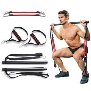 Portable Pilates Bar Kit with Resistance Bands – Full-Body Home Workout System