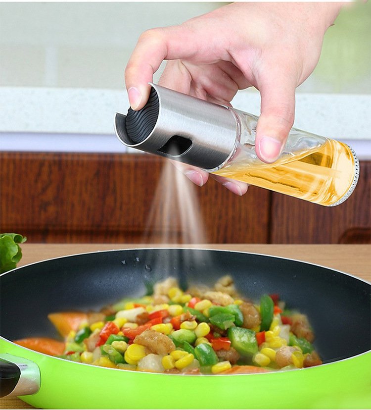 Oil Spray Bottle for Cooking & BBQ | Leakproof Push-Type Olive Oil & Vinegar Sprayer - Image 2