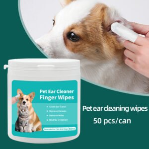 Pet Teeth Cleaning + Ear Care Fingertip Wipes – Dental or Ear Mite Removal (Dogs & Cats)