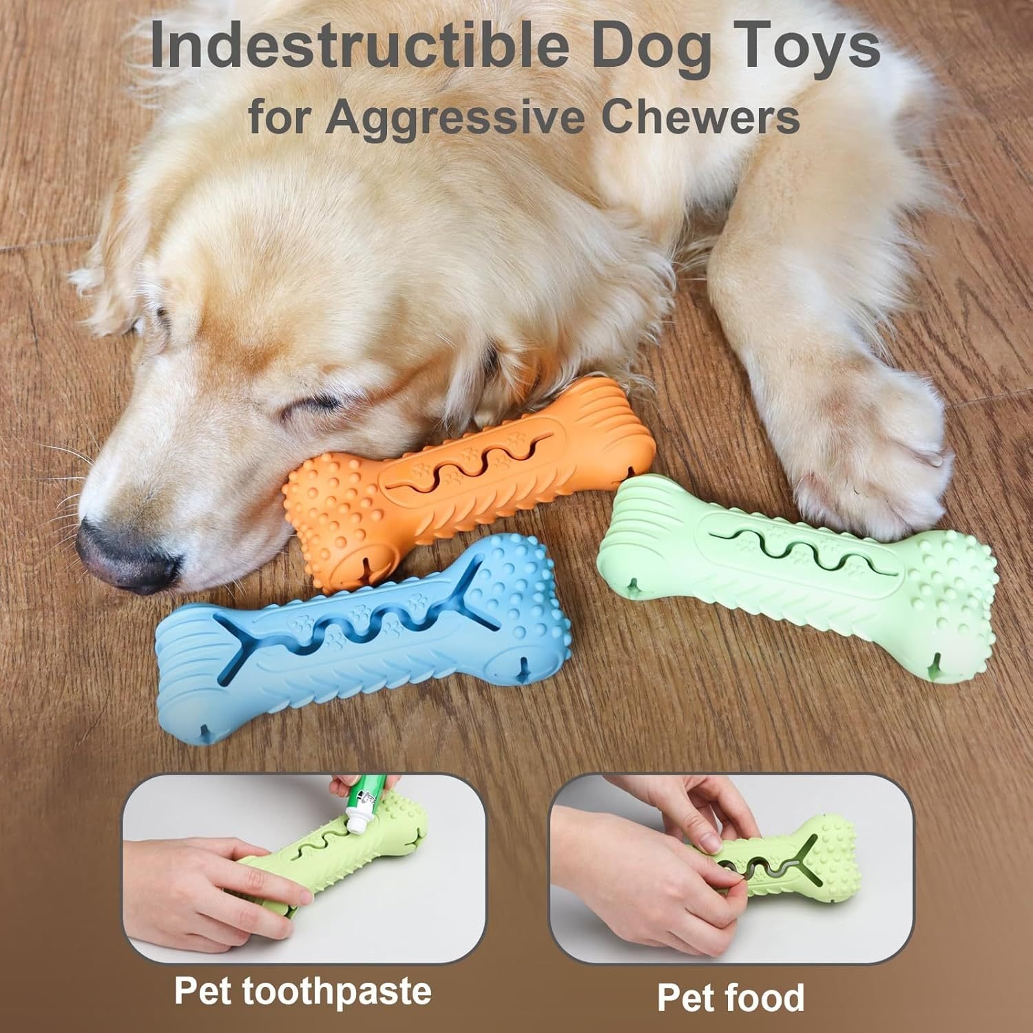 Durable Dog Chew Toy – Bone Shape for Aggressive Chewers, Cleans Teeth & Massages Gums - Image 2