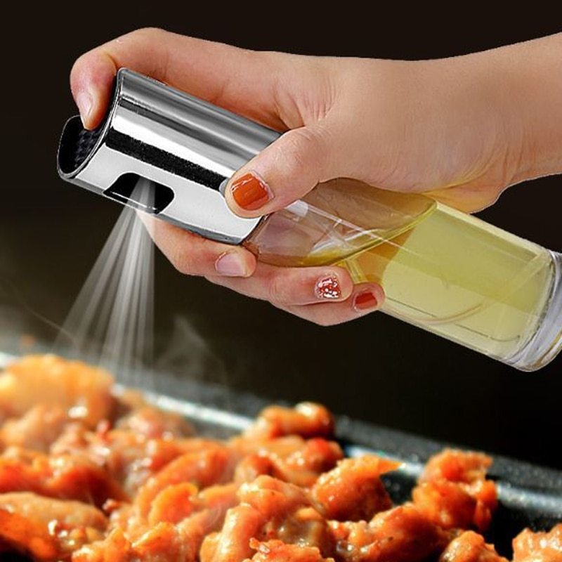 Oil Spray Bottle for Cooking & BBQ | Leakproof Push-Type Olive Oil & Vinegar Sprayer