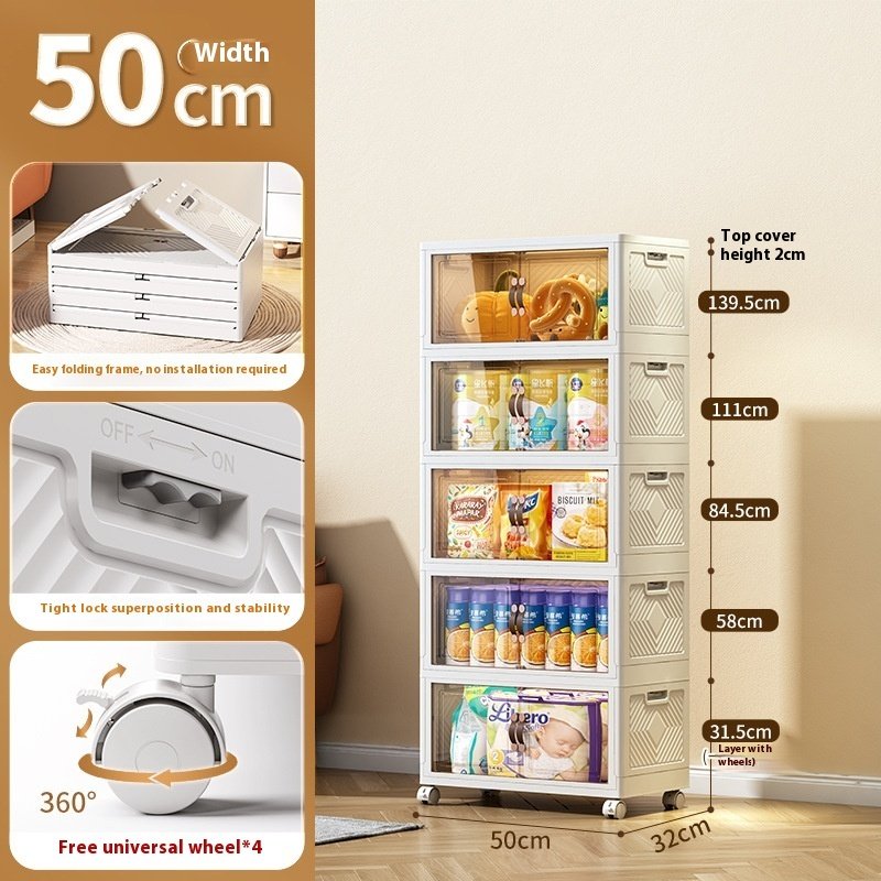 Foldable Installation-Free Storage Cabinet | Space-Saving Storage Box with Doors for Home & Office - Image 4