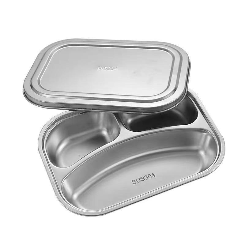 Stainless Steel Lunch Plate Set | Multi-Compartment Reusable Dinner Plate for School & Office - Image 7