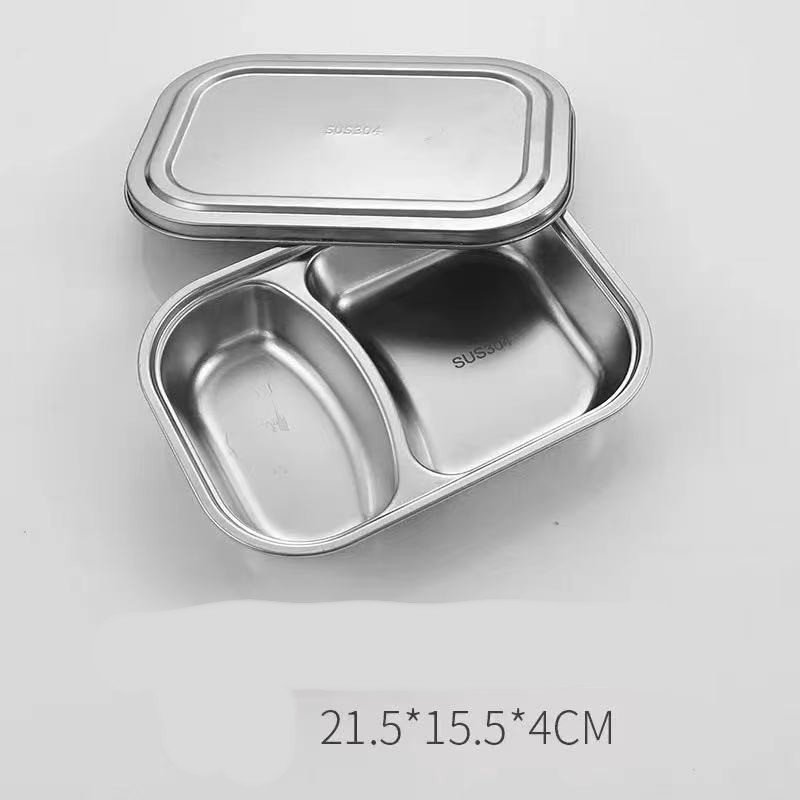 Stainless Steel Lunch Plate Set | Multi-Compartment Reusable Dinner Plate for School & Office - Image 2