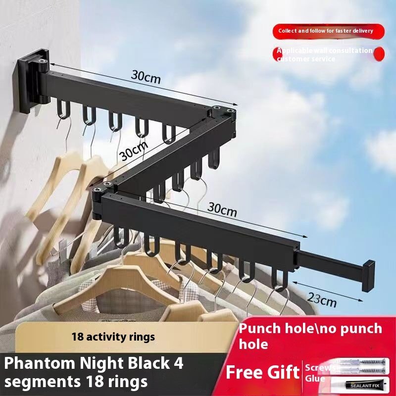 Folding Wall-Mounted Clothes Airer – Punch-Free & Space-Saving