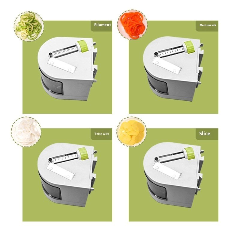 Hand-Crank Rotary Mandoline Slicer & Grater | Safe Suction-Base Vegetable Cutter and Noodle Maker with 4 Interchangeable Blades - Image 8
