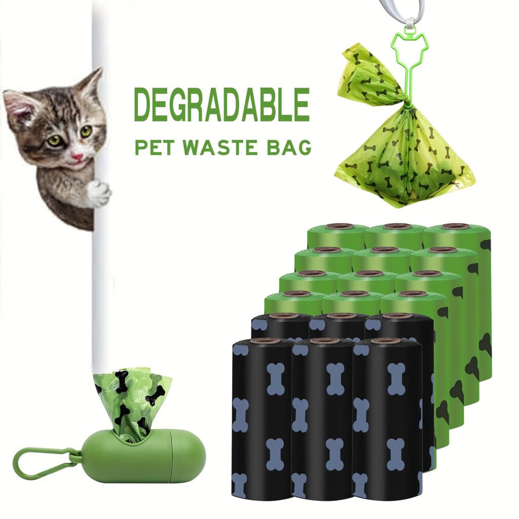 Dog Litter Bags Biodegradable – Leak-Proof Pet Cleanup Bags for Outdoor Walks | 15 Rolls