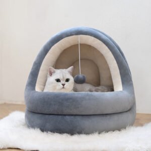 Luxury Cat Bed House for Indoor Cats โ Soft Plush Kitten Sofa