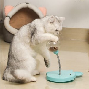 Self-Playing Cat Toy - Interactive Tumbler Treat Dispenser, Swing Feeder Puzzle Toys for Cat Playing & Slow Feeding