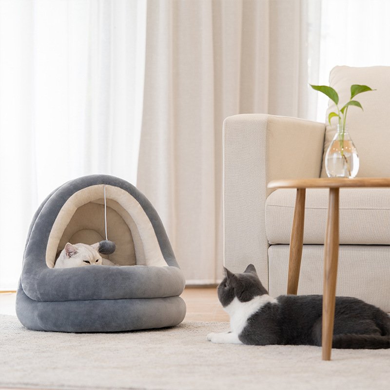 Luxury Cat Bed House for Indoor Cats – Soft Plush Kitten Sofa - Image 3